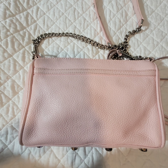 Rebecca Minkoff Pink Pebbled Mate Leather Mini MAC rossbody Bag Adjustable Strap - Picture 5 of 12